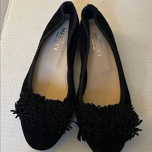 Sesto Meucci Black Tassel Flats suede